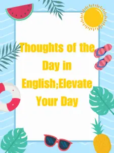 Thoughts of the Day in English;Elevate Your Day