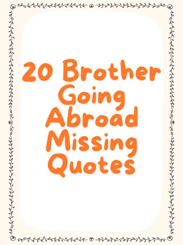 20 Brother Going Abroad Missing Quotes