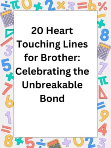 20 Heart Touching Lines for Brother