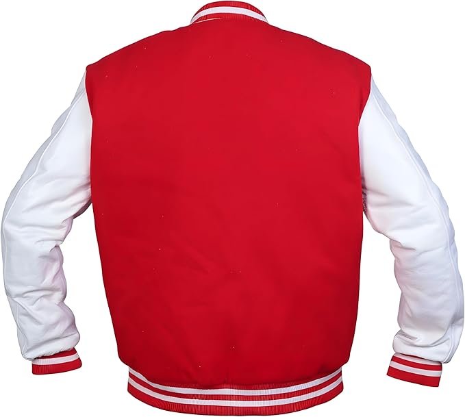 Red Varsity Bomber Jacket – Bold Streetwear Style With Classic Varsity Design - Image 2
