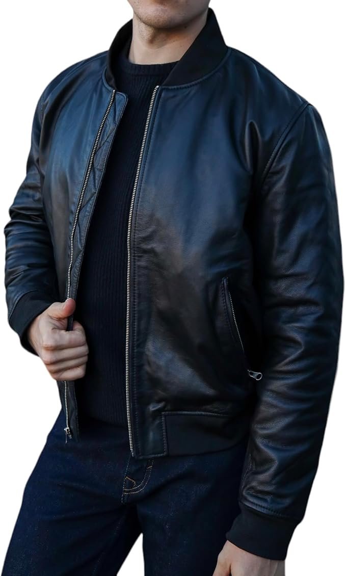 Cowhide Leather Bomber Jacket—The Perfect Mix of Strength, Style, and Vintage Appeal