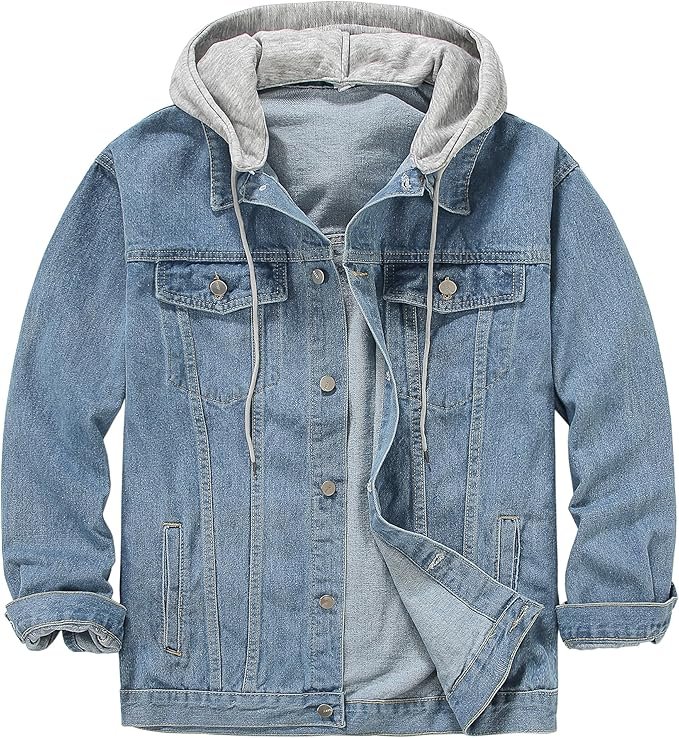 Men’s Denim Jacket with Hoodie – Casual Style with Modern Comfort